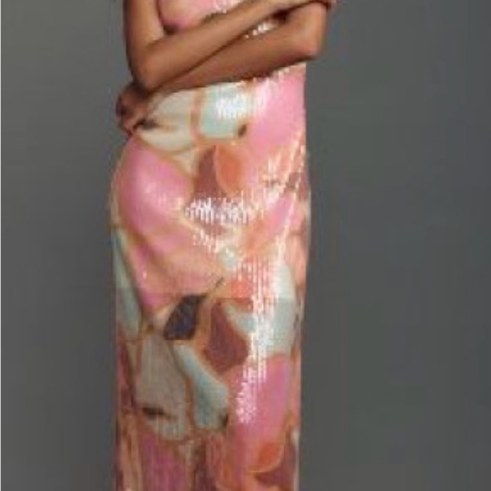 Sequin Pink Mosaic Slip Dress